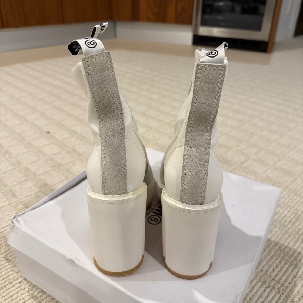 Maison Margiela MM6 White & Gray Boots Booties 38 8 - Picture 4 of 13
